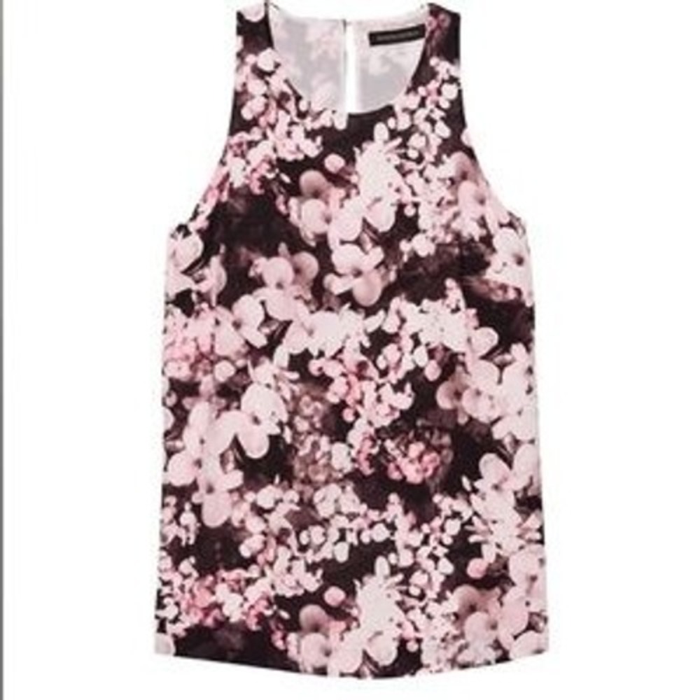 Banana Republic Tank Top Womens XS Pink Kristi Floral Racer Tank Sleeveless SP18